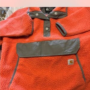 Carhartt Coral and Gray Relaxed Fit Pullover